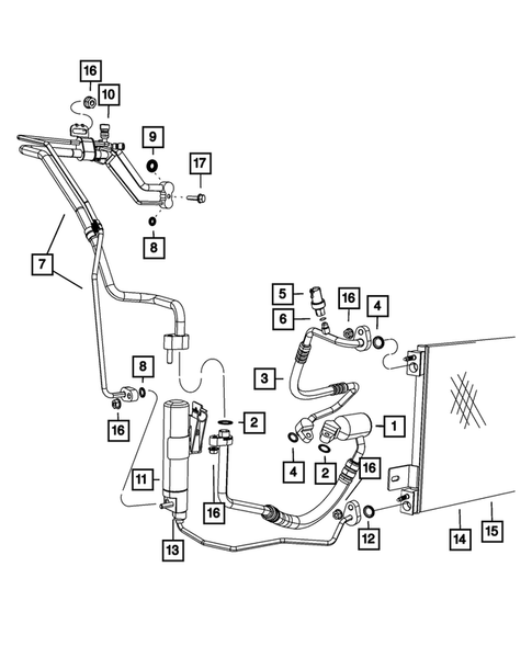 Air Conditioner and Heater Plumbing for 2017 Jeep Patriot #0