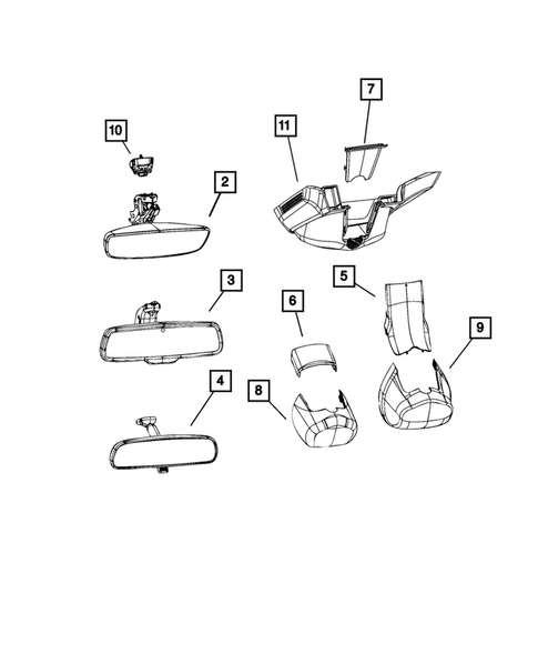 Glass and Interior Rear View Mirror for 2019 Ram 1500 #2