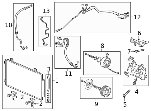 Condenser, Compressor & Lines for 2019 Acura RDX #0