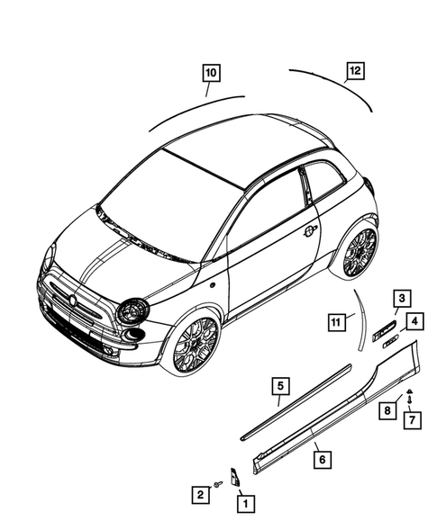 Moldings and Ornamentation for 2013 Fiat 500 #0