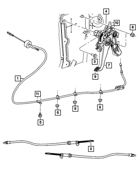 Parking Brake Level, Cables, and Rear Disc Park Brake Assembly for 2020 Dodge Challenger #0