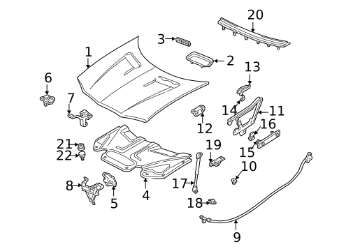 Hood & Components for 1993 Chevrolet Camaro #0