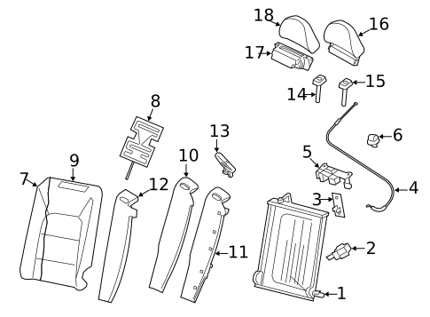 Rear Seat Components for 2014 Volvo S80 #1