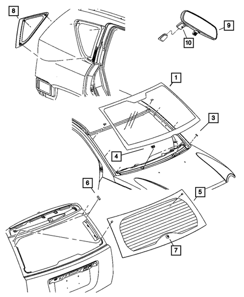 Glass and Mirror for 2007 Jeep Compass #0