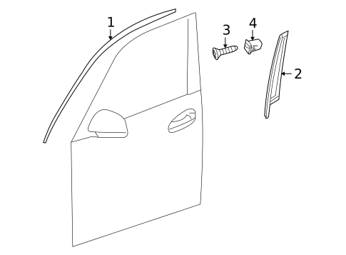 Exterior Trim - Front Door for 2020 Mercedes-Benz GLC 63 AMG® #1