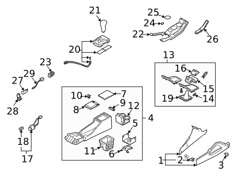 Front Console for 2003 Subaru Forester #0