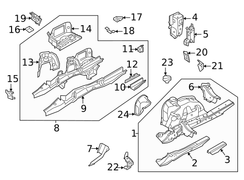 Rear Floor & Rails for 2023 BMW M440i #1