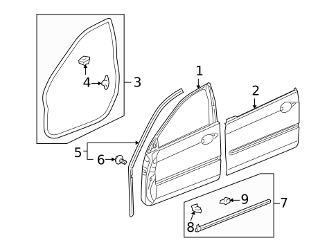 Door & Components for 2006 Acura RL #1