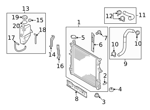Radiator & Components for 2009 Kia Borrego #0