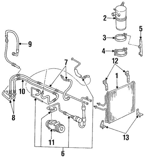 Condenser, Compressor & Lines for 1996 Ford Aerostar #0