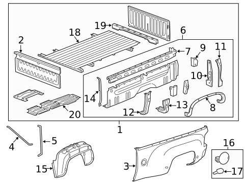 Pick UP Box Components for 2012 GMC Sierra 2500 HD #0