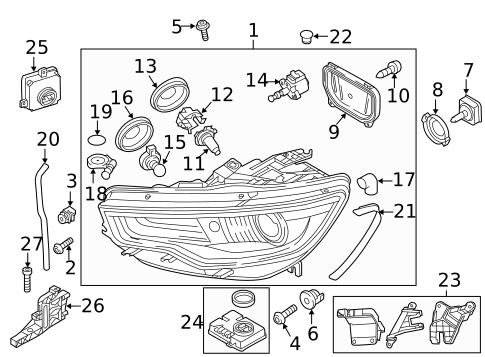 Headlamp Components for 2015 Audi A6 Quattro #2
