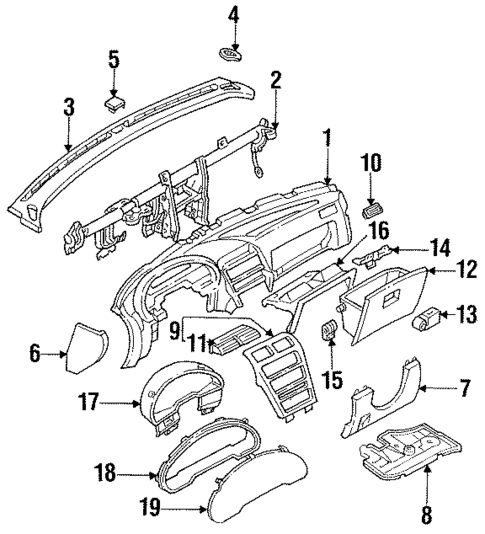 Cluster & Switches for 1994 Ford Probe #0