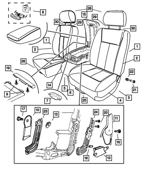 Front Seats and Attaching Parts for 2007 Dodge Dakota #1