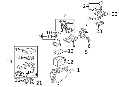 Center Console for 2004 Acura RL #1