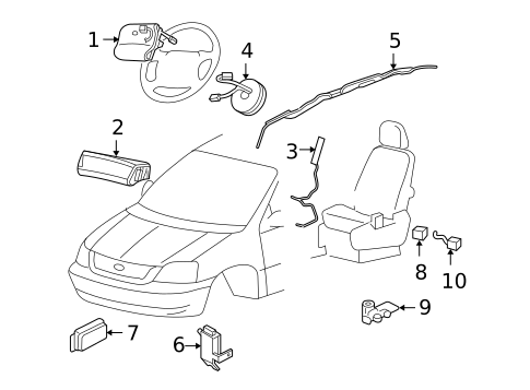 Air Bag Components for 2006 Mercury Monterey #0