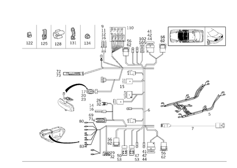 Frame Floor Unit Main Cable Harness for 1998 Mercedes-Benz E430 #3