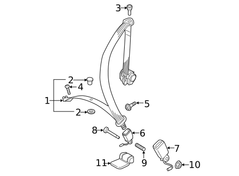 Seat Belt for 2018 Audi A3 Quattro #3