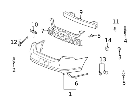 Bumper & Components - Rear for 2009 Buick Lucerne #0