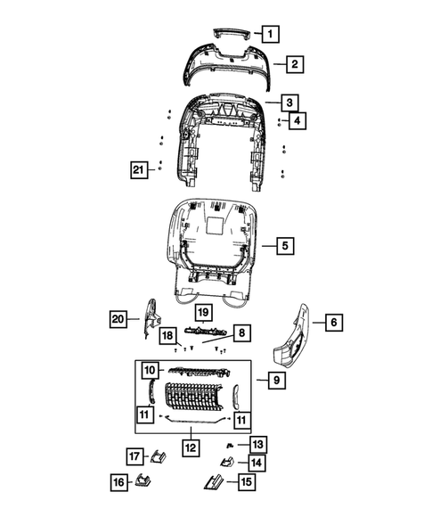 Front Seats - Adjusters, Recliners, Shields and Risers for 2024 Jeep Grand Cherokee #1