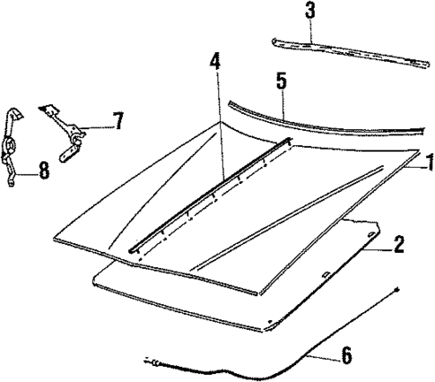 Hood & Components for 1984 Pontiac Bonneville #0