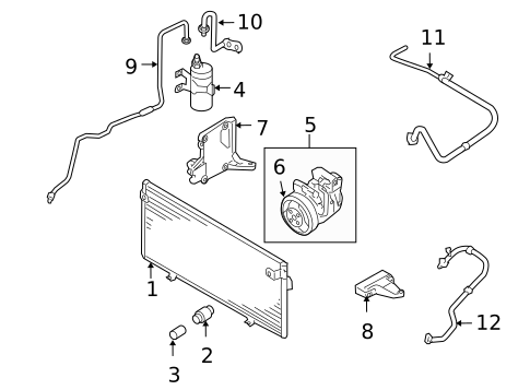 Condenser, Compressor & Lines for 2003 Subaru Baja #0