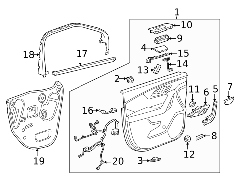 Interior Trim - Front Door for 2024 Chevrolet Traverse Limited #2