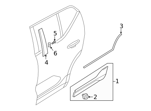 Exterior Trim - Rear Door for 2019 Volvo XC40 #1