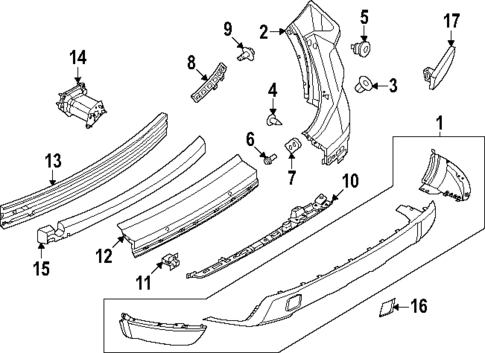 Bumper & Components - Rear for 2025 Nissan Rogue #0