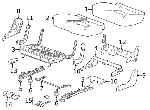 Rear Seat Components for 2024 Chevrolet Traverse Limited #4