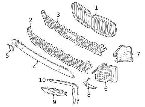 Grille & Components for 2021 BMW X7 #1