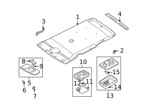 Interior Trim - Roof for 1998 INFINITI QX4 #0
