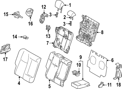 Rear Seat Components for 2025 Lexus NX350h #1