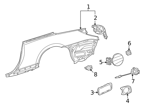 Quarter Panel & Components for 2013 Lexus IS350 #0