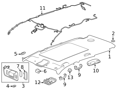 Interior Trim - Roof for 2023 Chevrolet Blazer #0