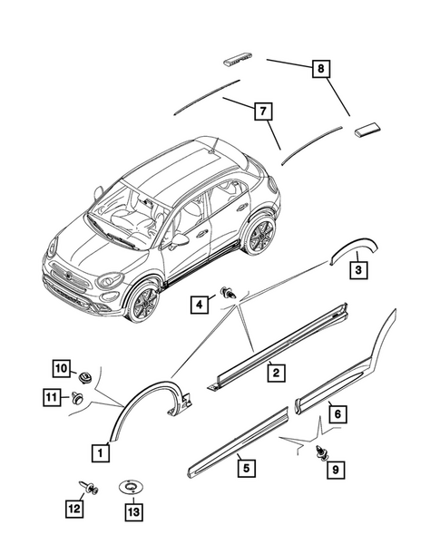 Moldings and Ornamentation for 2022 Fiat 500X #0
