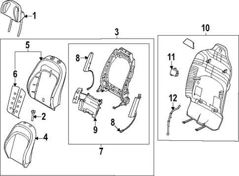 Driver Seat Components for 2025 Kia EV9 #1