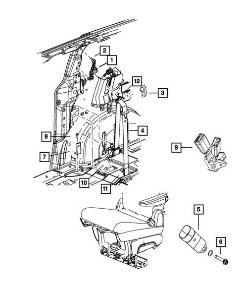 Seat Belts for 2016 Chrysler Town & Country #1
