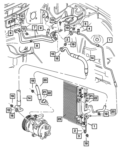 Air Conditioner and Heater Plumbing for 2010 Chrysler 300 #0