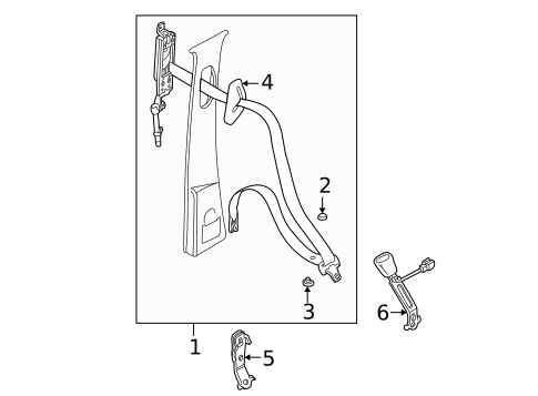 Seat Belt for 2007 Saab 9-5 #2