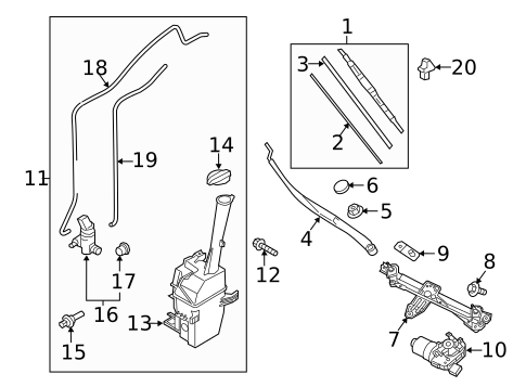Wiper & Washer Components for 2009 Kia Rondo #11
