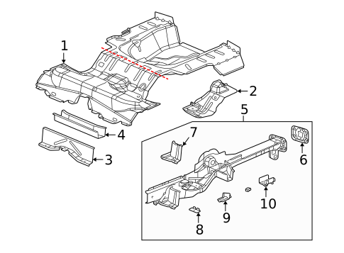 Rear Floor & Rails for 2007 Saturn Ion #0