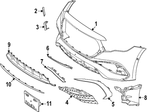Bumper & Components - Front for 2025 Mercedes-Benz E450 #2