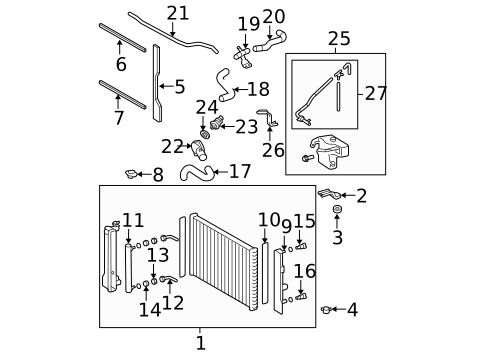 Radiator & Components for 2011 Toyota Corolla #1