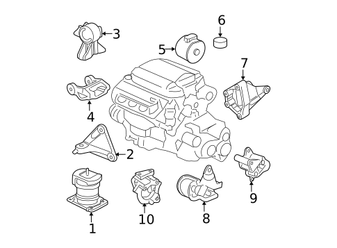 Engine & Trans Mounting for 2007 Honda Pilot #1