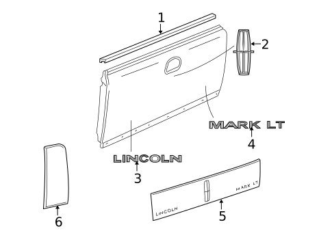 Exterior Trim - Pick UP Box for 2008 Lincoln Mark LT #1