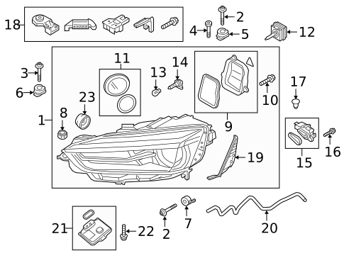 Headlamp Components for 2018 Audi RS5 #0