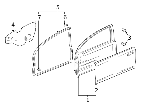 Door & Components for 2005 Honda Civic #3