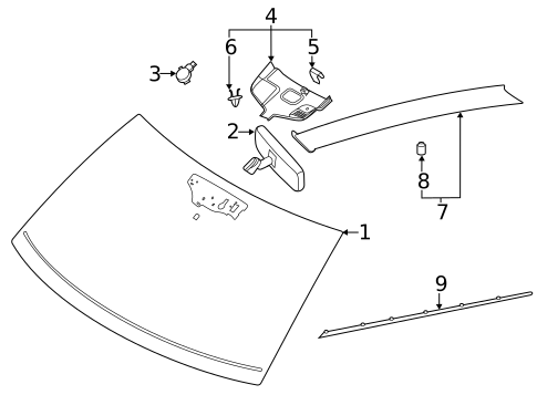 Glass - Windshield for 2025 Lincoln Aviator #0