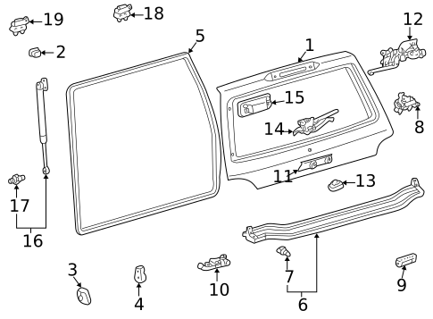 Gate & Hardware for 2005 Lexus LX470 #0